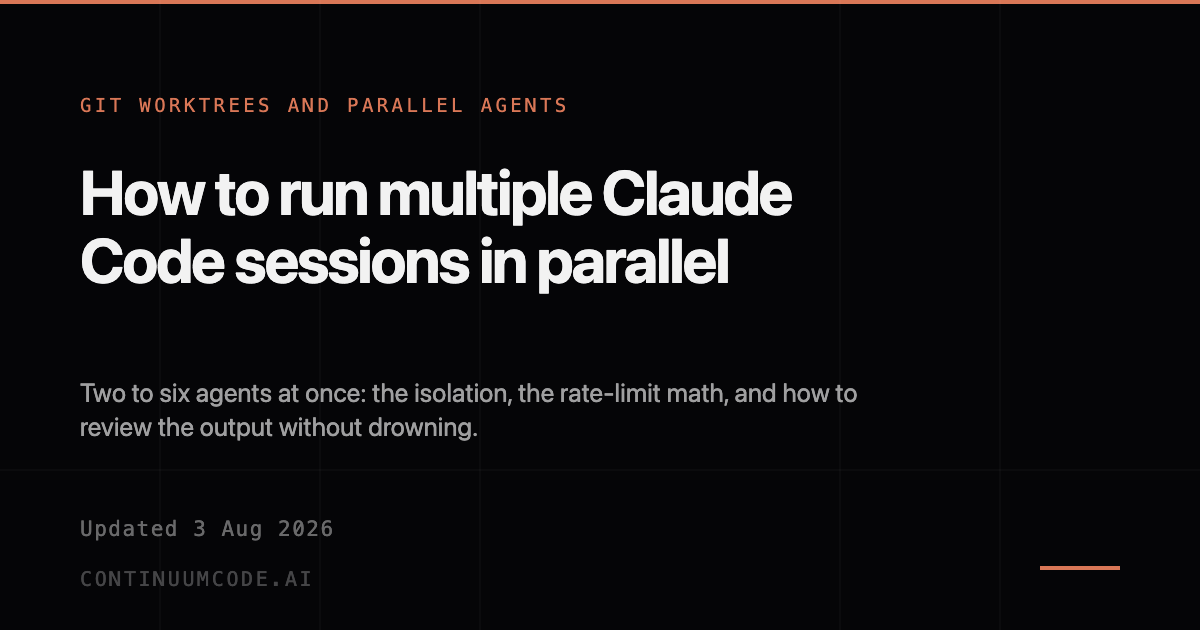 Code Work First Run Run multiple Claude Code sessions in parallel: full guide